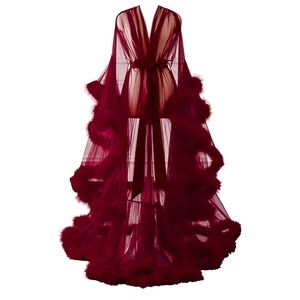 Changuan Sexy Feather  Tulle Robe